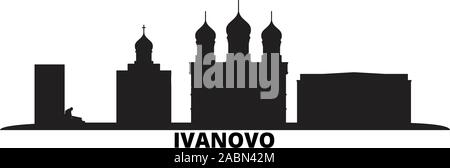 La Russie, l'horizon de la ville d'Ivanovo illustration vectorielles. La Russie, Kaliningrad billet cityscape de repères Illustration de Vecteur