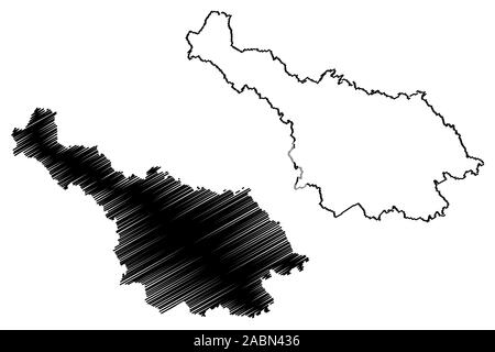 Le Conseil du comté de Cavan (République d'Irlande, les comtés de l'Irlande) map vector illustration, scribble sketch carte Cavan Illustration de Vecteur