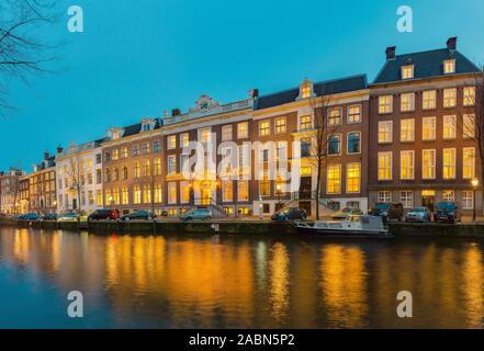 Maisons seigneuriales le long du canal Herengracht, appelé Amsterdam, Noord-Holland Banque D'Images