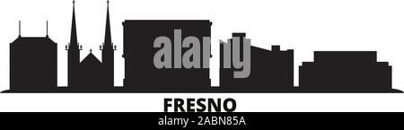 United States, Fresno ville illustration vectorielles. United States, Fresno noir voyage cityscape Illustration de Vecteur