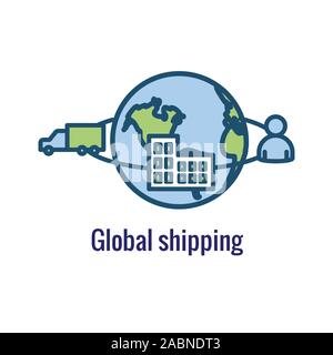 Icône indiquant la logistique de mouvement 1, place à l'autre Illustration de Vecteur