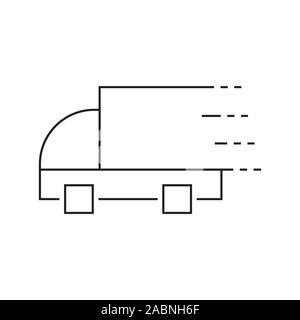 L'icône de la ligne de camion de livraison rapide. Icône de voiture camion couleur noir modèle modifiable. Des camions de livraison de vecteur symbole signe isolé sur fond blanc. Lo simple Illustration de Vecteur