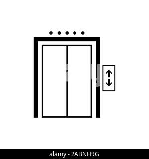 Ascenseur modèle icône couleur noir modifiable. Ascenseur vecteur symbole signe isolé sur fond blanc. Simple logo vector illustration pour des graphiques et web Illustration de Vecteur