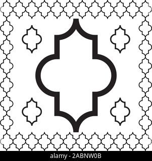 Lanterne arabe symbole de tuiles de formes ou de châssis d'un logo. Illustration de Vecteur