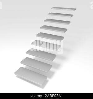 Escalier avec étapes dans l'air. Concept d'entreprise. 3D render Banque D'Images