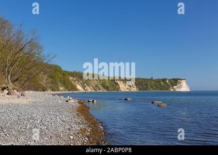 Les falaises de la mer Blanche au Cap Arkona / Kap Arkona, gager, péninsule de Wittow sur l'île de Rügen dans Mecklenburg-Vorpommern, Allemagne Banque D'Images