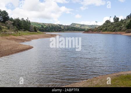 Paysage andin colombien, de l'eau 'réserve' La Regadera, à Usme, Cundinamarca, Colombia Banque D'Images