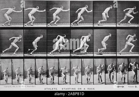 EADWEARD MUYBRIDGE (1830-1904) Photographe anglo-américaine. Photos d'un athlète à partir de 1887. Banque D'Images
