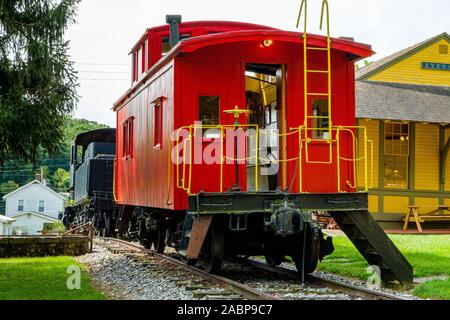 HBMT Caboose, Train Station Museum, Bloody Run Historical Society, 49 West 5th Street, Everett, PA Banque D'Images