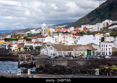 Vue panoramique sur la ville côtière de Garachico en Tenerife, Espagne le 20 novembre 2019 Banque D'Images