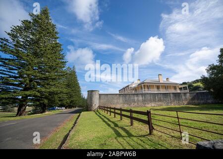 Enceinte fortifiée autour de la nouvelle caserne militaire à Kingston et Arthur's Vale zone historique, l'un des onze sites constituant l'Australian Conv Banque D'Images