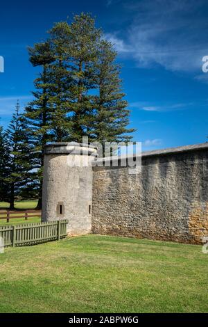 Enceinte fortifiée autour de la nouvelle caserne militaire à Kingston et Arthur's Vale zone historique, l'un des onze sites constituant l'Australian Conv Banque D'Images