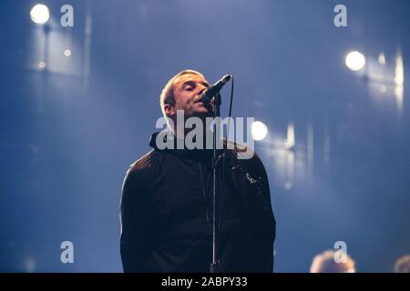 28 novembre 2019 : l'ancien chanteur du groupe Oasis, Liam Gallagher, effectue le premier de deux spectacles à guichets fermés à l'O2 Arena de Londres, 2019 (Image Crédit : © Myles Wright/Zuma sur le fil) Banque D'Images