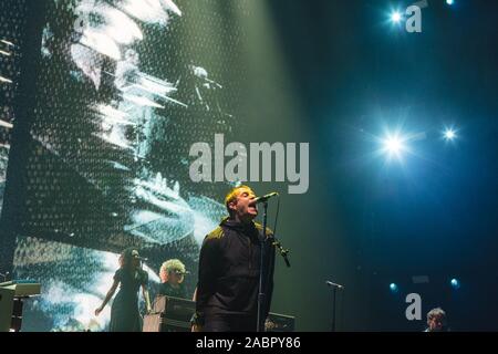 28 novembre 2019 : l'ancien chanteur du groupe Oasis, Liam Gallagher, effectue le premier de deux spectacles à guichets fermés à l'O2 Arena de Londres, 2019 (Image Crédit : © Myles Wright/Zuma sur le fil) Banque D'Images