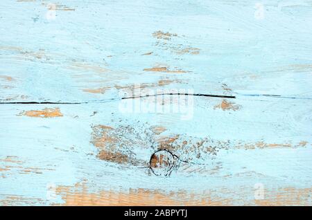 Vintage Bleu Fond en bois naturel avec noeuds et fissures . Vue de dessus , l'espace de copie . Banque D'Images