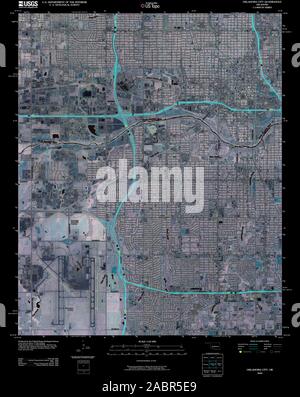 Carte TOPO USGS Oklahoma Oklahoma City OK TM 20091230 Restauration inversé Banque D'Images
