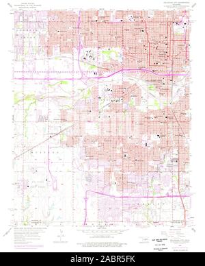 Carte TOPO USGS Oklahoma Oklahoma City OK 7064941956 Restauration 24000 Banque D'Images