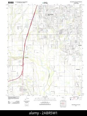 Carte TOPO USGS Oklahoma Oklahoma City OK SE 20121114 Restauration TM Banque D'Images