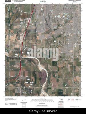 Carte TOPO USGS Oklahoma Oklahoma City OK SE 20091230 Restauration TM Banque D'Images