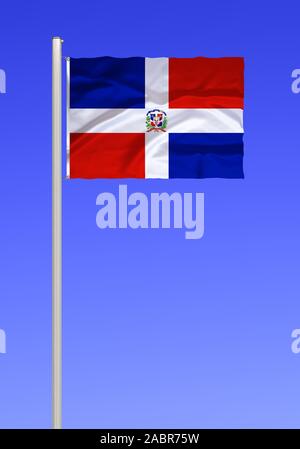 Flagge von Dominikanische Republik Banque D'Images