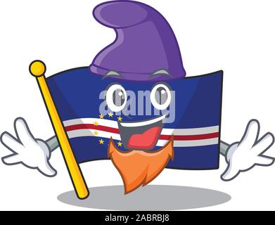 Cap-vert drapeau mascot cartoon style comme un elfe Illustration de Vecteur