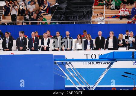 Tokyo, Japon. 29 Nov, 2019. Arbitre : Trampoline 34e Championnats du Monde de Gymnastique Trampoline FIG 2019 De Tokyo à la gymnastique Ariake Center à Tokyo, Japon . Credit : Sho Tamura/AFLO SPORT/Alamy Live News Banque D'Images