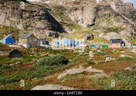 Europe, Groenland, Prince Christian Sound, le groenlandais : Ikerasassuaq Aappilattoq, village Banque D'Images