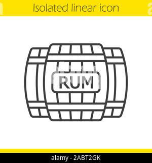 En tonneaux de rhum icône linéaire. Fine ligne illustration. Symbole de contour. Les tonneaux en bois de l'alcool. Dessin vectoriel aperçu isolés Illustration de Vecteur