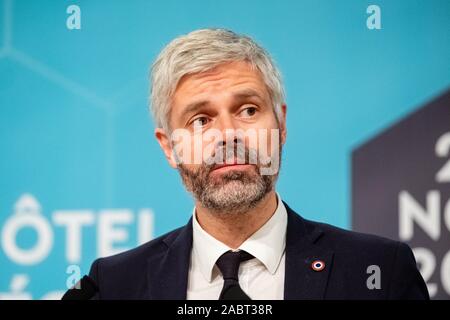 Le 25 novembre 2019, Lyon, Auvergne-Rhône-Alpes, France.Laurent Wauquiez Président de la région Auvergne-Rhône-Alpes Banque D'Images