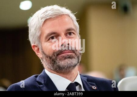 Le 25 novembre 2019, Lyon, Auvergne-Rhône-Alpes, France.Laurent Wauquiez Président de la région Auvergne-Rhône-Alpes Banque D'Images