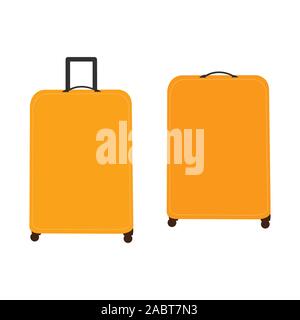 Une paire d'une orange dans une valise à la poignée tirée et cliqué sur place Illustration de Vecteur
