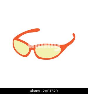 L'orange et le jaune bien dessinées cycliste glasses on white Illustration de Vecteur