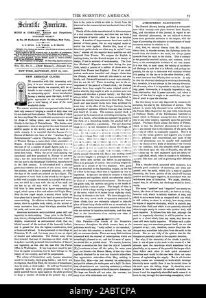 Le Scientific American. 73 IdlINN & COMPANY éditeurs et propriétaires. Publié chaque semaine au n°37 Park-row (Park) New York. NEW AMERICAN HORLOGES. L'électricité atmosphérique, 1860-07-28 Banque D'Images