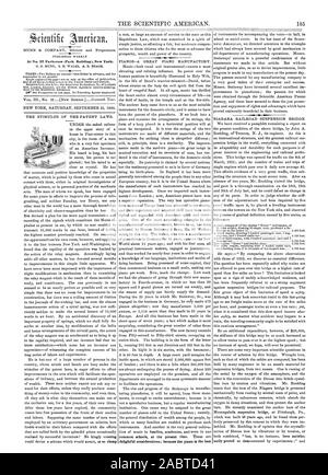 Le Scientific American. 185 MUNN & COMPANY éditeurs et propriétaires publiés chaque semaine au n°37 Park-row (Park) New York. Le Stimulus DE LA LÉGISLATION SUR LES BREVETS., 1860-09-15 Banque D'Images