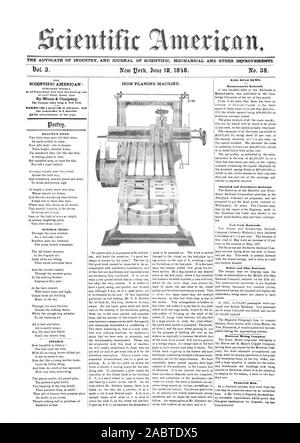 Dentifit L'AVOCAT DE L'INDUSTRIE ET DU JOURNAL DE MÉCANIQUE SCIENTIFIQUE ET D'autres améliorations. No 39. RAIL ROUTE NOUVELLE. SCIENTIFIC AMERICAN : Par Munn & Company. Termes--.12 par an--$1 à l'avance et le reste lii 6 mois. Les yeux de beauté. La musique d'été. Au cours de la petite enfance. Le Massachusetts Railroad. Hartford et Providence Railroad. Mobile & Ohio Railroad. Montréal Mining Company. Le lait de conserve., 1848-06-10 Banque D'Images