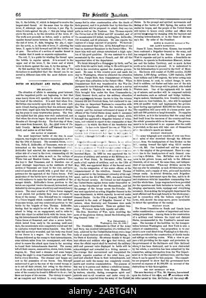 NOTES SUR LES AFFAIRES MILITAIRES ET NAVALES., Scientific American, 1862-02-01 Banque D'Images
