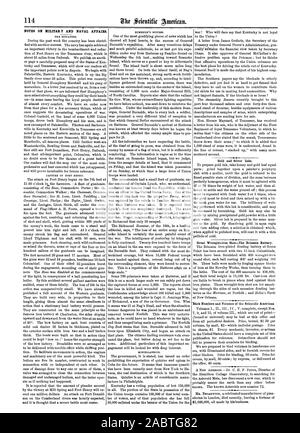 NOTES SUR LES AFFAIRES MILITAIRES ET NAVALES., Scientific American, 1862-02-22 Banque D'Images