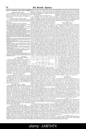NOTES SUR LES AFFAIRES MILITAIRES ET NAVALES, Scientific American, 1862-07-26 Banque D'Images