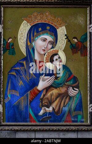 Notre Dame du Perpétuel Secours. La Bienheureuse Vierge Marie 15ème siècle icône byzantine. Cathédrale de Nha Trang. Nha Trang. Le Vietnam. Banque D'Images