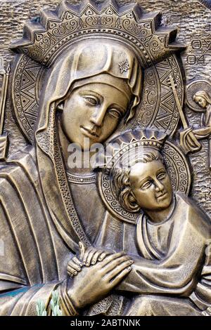 Notre Dame du Perpétuel Secours. La Bienheureuse Vierge Marie 15ème siècle icône byzantine. Nha Trang. Le Vietnam. Banque D'Images