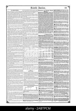 Aux correspondants. Les articles importants. Termes de la publicité. Agence de brevets américains et étrangers. ZMPORTANT AUX INVENTEURS-messieurs. MlJNN QTAFFORD LA MOITIÉ DE LA CENTAINE DE RECETTES D'UN 'MACHINISTS' TOOLS-Meriden Machine Co. W SCIES CIRCULAIRES DE LA MACHINE-(Pat T EEDLE-CARTE A-VÊTEMENTS POUR TORCROSS RABOTEUSE ROTATIF, Scientific American, 1855-05-12 Banque D'Images