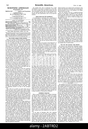 SCIENTIFIC AMERICAN A ÉTABLI 1845 MUNN & CIE éditeurs et propriétaires publiés chaque semaine au n°361 Broadwas. New York, -1909-04-17 Banque D'Images