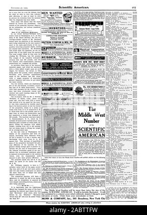 Les hommes voulaient vendre 'porter' JAMAIS Spécialités Aluminium Accessoires MACHINE INVENTEURS ET NOUVEAUTÉS MFG. CO. PROVIDENCE R. I. Ingénieur-conseil. Le sud de STAMPING & MFG. CO. de. Le travail expérimental. E. C. BAILLARO CO 24 rue de Francfort. New York. J .1 vendeur voulait-d'Importants Profits CHICAGO SOLAR LIGHT CO. 212-216 S. Jefferson St. Chicago. U.S.t MACHINES OUTILS DE TRAVAIL Modèles et le modèle expérimental travailler travail expérimental emboutissage. Univers Inventions perfectionné. E. D'AMOUR UNE MACHINE SHOP MASON'S NEW PAT. Palan à fouet. Manfd par VOLNEY W. MASON ig Co. Inc. LAISSEZ-NOUS FABRIQUONS POUR VOUS. Le Cleveland 6ème STONE CO. Banque D'Images