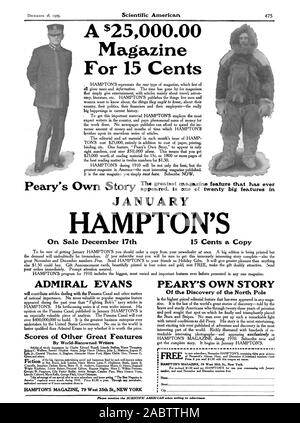 Un 25000.00 $ Magazine pour 15 cents le plus grand magazine qui n'a jamais JANVIER HAMPTON'S En vente au 17 décembre 15 cents la copie l'AMIRAL EVANS de dizaines d'autres grands dispositifs par des écrivains de renommée mondiale Lyle Jr. Général Theodore A. Bingham Alexander Hume Ford Rheta Childe Thomas Dorr E. Green et d'autres. Comme Rex Beach Harris Jack London Lyon Merton F. Hopkinson Smith James B. Connolly Joséphine Bacon Daskam Mary R. S. Andrews gouverneur Morris O. Henry Reginald Wright Kauffman Edwin Balmer Perceval Gibbon Ruppert Hughes E. Mary Wilkins Freeman HAMPTON'S MAGAZINE 79 West 35th St. NEW YORK Banque D'Images