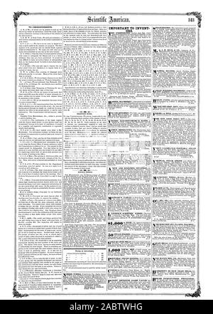 Aux correspondants. Les articles importants. Avis littéraires. Le microscope ET SON REVELATIONSIt offre des termes de la publicité. JOHN WEST. La SRO. ORCROSS FABRICANTS RABOTEUSE, Scientific American, 56-07-05 Banque D'Images