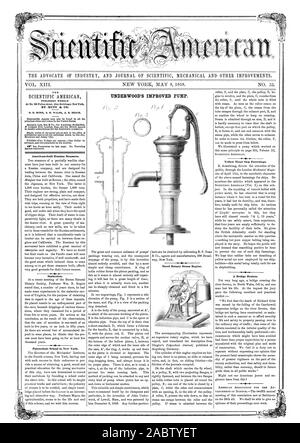 L'AVOCAT DE L'INDUSTRIE ET DU JOURNAL DE MÉCANIQUE SCIENTIFIQUE ET D'autres améliorations. L'publié chaque semaine, Scientific American, 1858-05-08 Banque D'Images