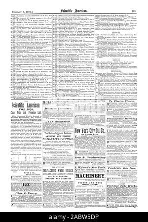 Ce Journal Hebdomadaire Illustré d'informations pratiques Art Science mécanique Invention Chimie et ManutacturesEntered sa vingt-cinquième année le 1er janvier. L. & j. W. FEUCHTWANGER Van Nostrand's Catalogue Général ET AFFAIRES Rev. J. II. RICKETT INVENTEUR ET breveté. 6 Maiden Lane. Les cueilleurs de coton et laine MAUVAISE  , Scientific American, 1870-02-05 Banque D'Images