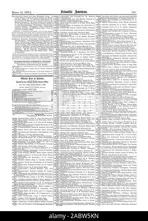 Inventions brevetées en Angleterre par les Américains., Scientific American, 70-03-12 Banque D'Images