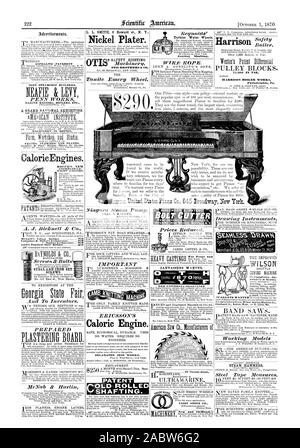 Plater Nickel. L'arbre de transmission aux publications techniques Steyr arrison.. Les moteurs de l'apport calorique. OTIS BROTHERS & C moteur thermique. ED 5.00O EN COURS D'UTILISATION. HARRISON BOILER WORKS Philadelphie Pa., Scientific American, 1870-10-01 Banque D'Images
