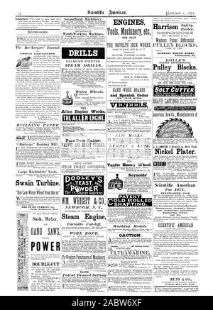 Le Gouverneur du porteur d'Allen et Chaudière en caoutchouc Para pur WRIGHT & Co. à Manurrs Page Frères seul Franklin N. U. Harrison est un oceiteyr:;. HARRISON BOILER WORKS Philadelphie Pa. POULIES DE DIFFÉRENTIEL DES BREVETS. 229 West 10th Street New York. Coupe-boulon pour forger et POWER JNO. S. SCHULTZE et cèdre espagnol POUR BOÎTES DE CIGARES PLACAGES Tanite Emery roue. Prudence. Londres 48 Cannon Street. La turbine NATIONAL AGRICULTURIST SWAIN CO.. Swain Turbine. L'arbre de l'engrenage de Reynolds. ENT OLLED TING. Plater Nickel. Le bois S' vingt-sixième année. Nouveau InventionsNovelties en mécanique Banque D'Images